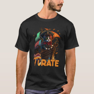 Pi Day Pirate Cat 3 14  Math Science Teacher Pi ra T-Shirt