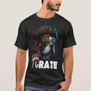 Pi Day Pirate Dog 3 14 Funny Math Science Teacher  T-Shirt