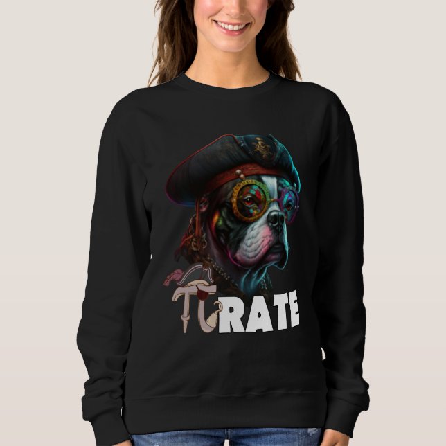 Pi Day Pirate Dog 3 14 Math Science Teacher Dog Pi Sweatshirt (Front)