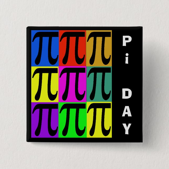 Pi Day Pop Art Pins (Front)