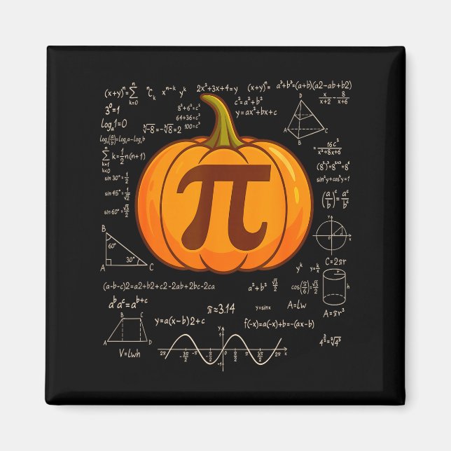 Pi Day Pumpkin Pie Math Shirt Funny Halloween Than Magnet (Front)