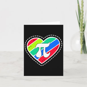 Pi Day Rainbow Hearts Math Teacher Gift Card