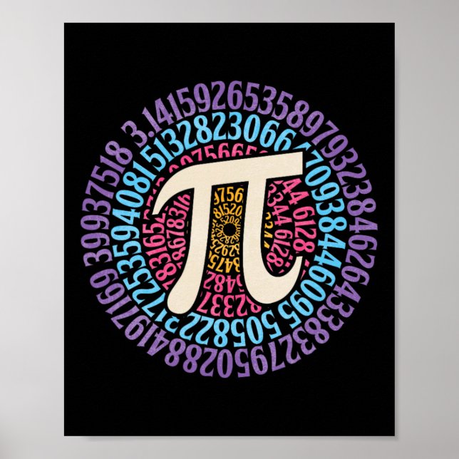 Pi Day Shirt Circular 3.14 Pi Math Students School Poster (Front)
