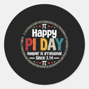 Pi Day Shirt For Teacher Vintage 3.14 Pi Digits Ha Classic Round Sticker