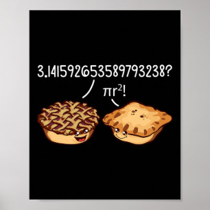 Pi Day Shirt Pi R Squared Formula Math Pie Kawaii  Poster