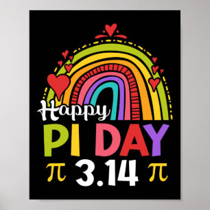 Pi Day Shirt Teacher Rainbow Funny Happy Pi Day 3  Poster
