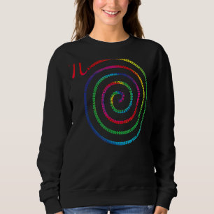 Pi Day Spiral March 14 Tie Dye Rainbow Math Geek Sweatshirt