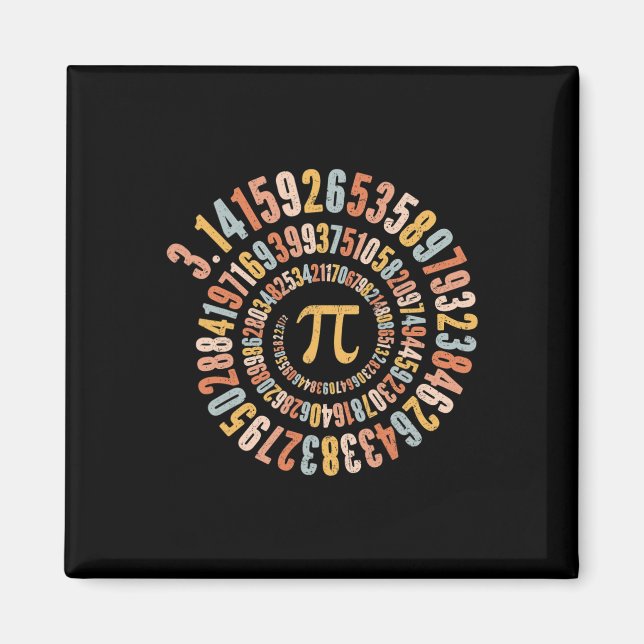 Pi Day Spiral Math Pi  Magnet (Front)