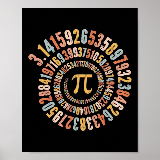 Pi Day Spiral Math Pi  Poster (Front)