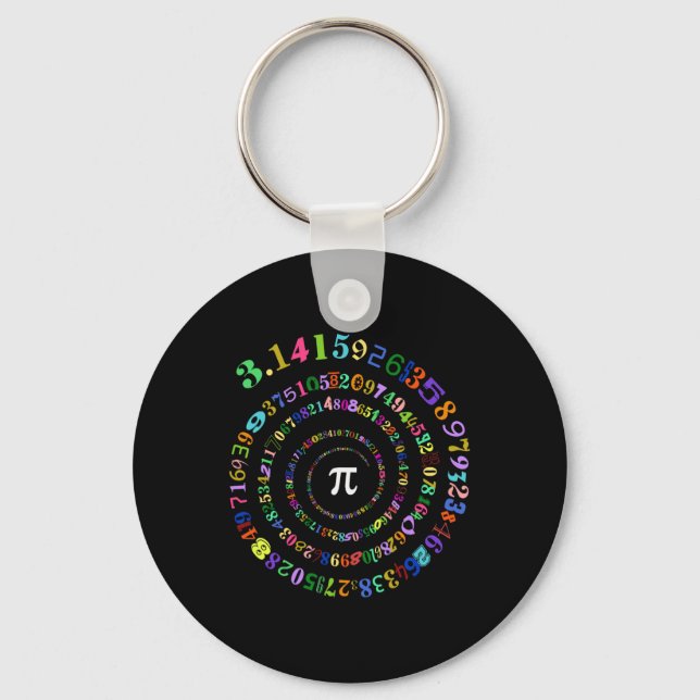 Pi Day Spiral Pi Math Number Symbol 3.14  Key Ring (Front)