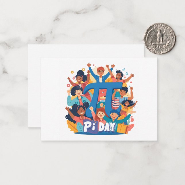 Pi Day Squad Celebration Design Card (Front/Back In Situ)