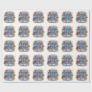 Pi Day Squad Celebration Design Wrapping Paper