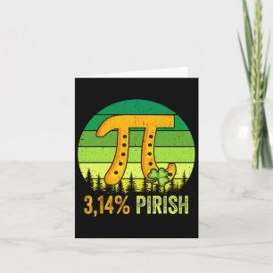 Pi Day St. Patrick's 3.14 Irish Retro Pirish Math  Card