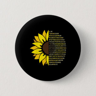 Pi Day Sunflower 3.14 Pi Number Symbol Math Scienc 6 Cm Round Badge