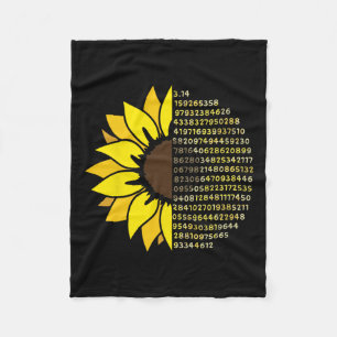 Pi Day Sunflower 3.14 Pi Number Symbol Math Scienc Fleece Blanket