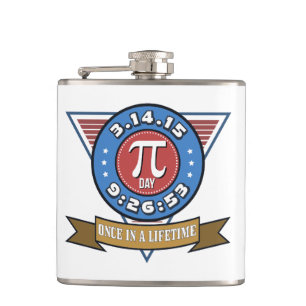 Pi Day Symbol for Math Nerds Vinyl Wrapped Flask