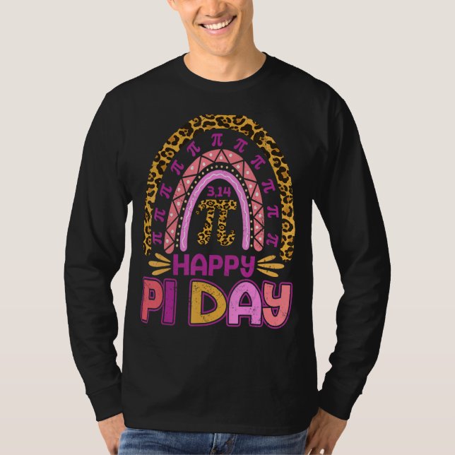 Pi Day Tees Spiral Pi Math Teacher 3 14 Leopard Ra (Front)