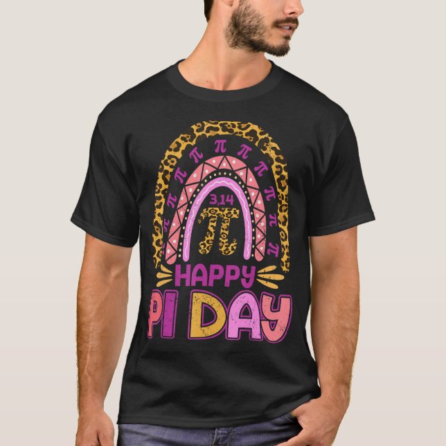 Pi Day Tees Spiral Pi Math Teacher 3 14 Leopard Ra (Front)