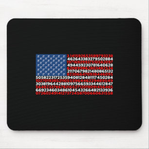 Pi Day Us Flag Patriotic Math Lover Pi Day Mouse Pad