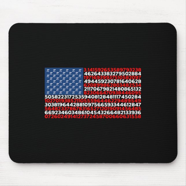 Pi Day Us Flag Patriotic Math Lover Pi Day  Mouse Pad (Front)