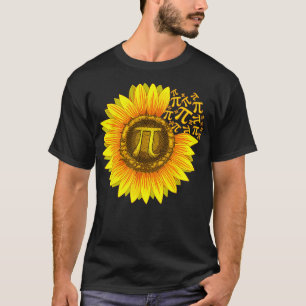Pi Day  Women Sunflower Math Teacher Gift  T-Shirt