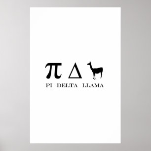 Pi Delta Llama Mathematics Symbols Poster