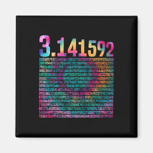 Pi Design For Teacher Tie Dye 3.14 Pi Digits Happy Magnet