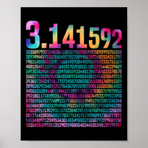 Pi Design For Teacher Tie Dye 3.14 Pi Digits Happy Poster