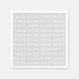 pi Digits Math Love pi= 3.14159 pi Day napkin