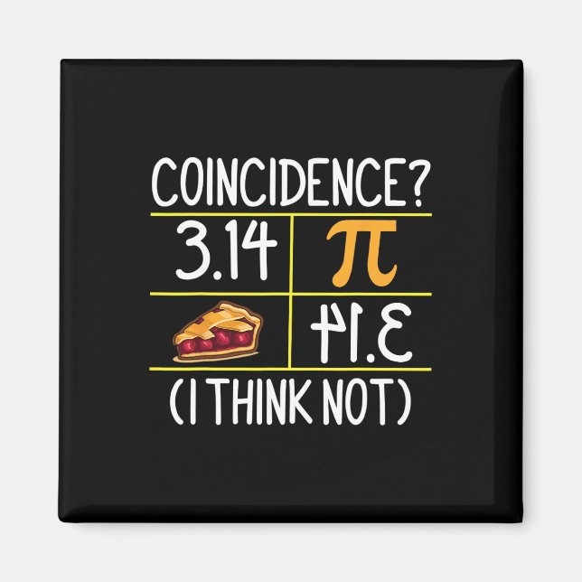 Pi Equals Pie Coincidence I Think Not Pi Day Math  Magnet (Front)