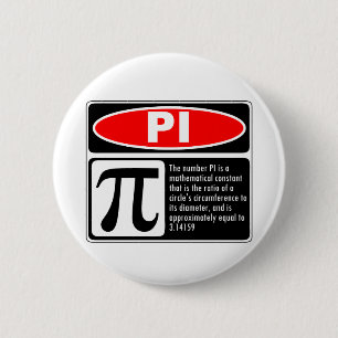 Pi Explanation 6 Cm Round Badge