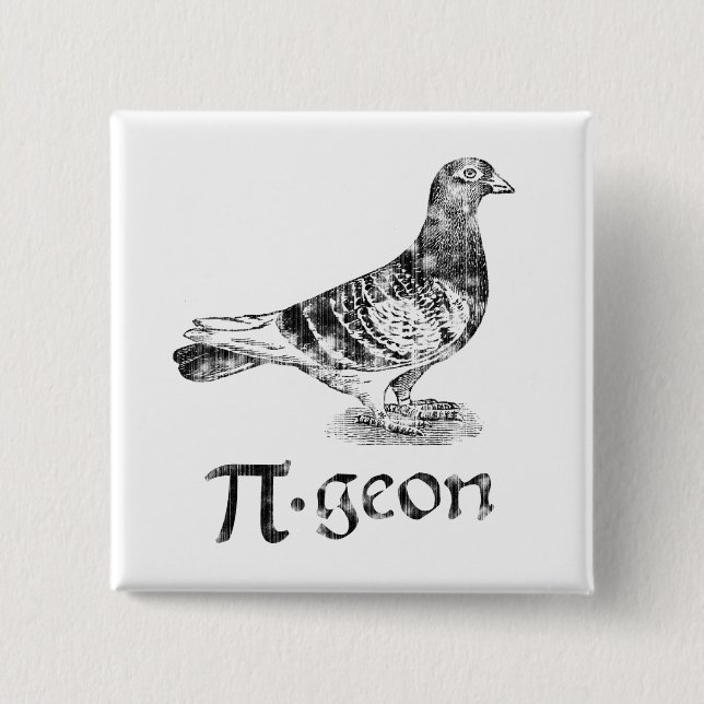 PI-geon 15 Cm Square Badge (Front)