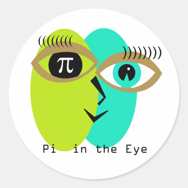 Pi in the Eye Classic Round Sticker (Front)