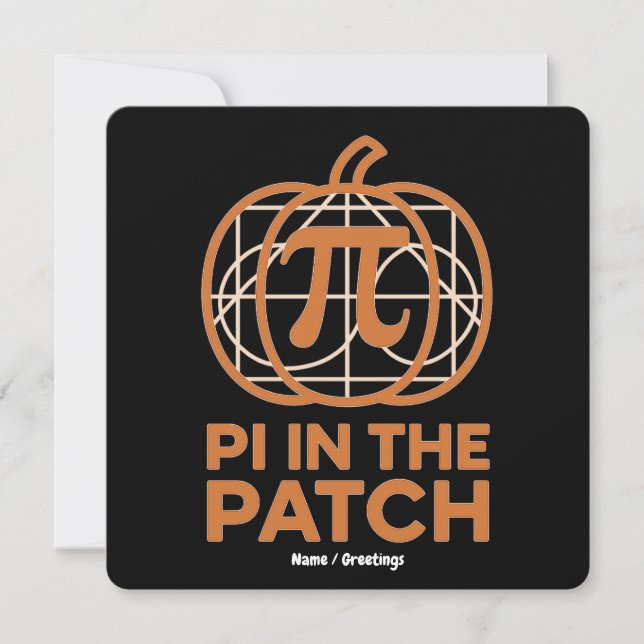 Pi in the Patch Minimal Pumpkin Pi Math Design  Invitation (Front)