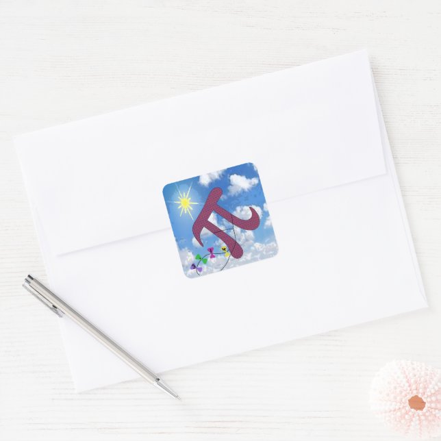 Pi in the Sky  Square Sticker (Envelope)