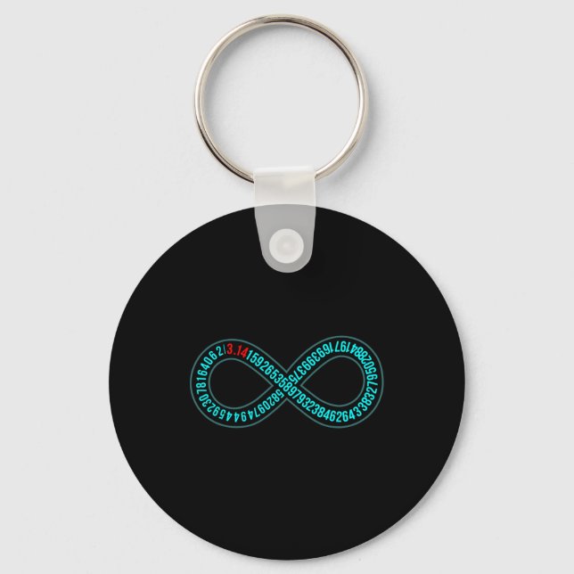 Pi Infinity Pi Day Lover Math Teacher Mathematicia Key Ring (Front)