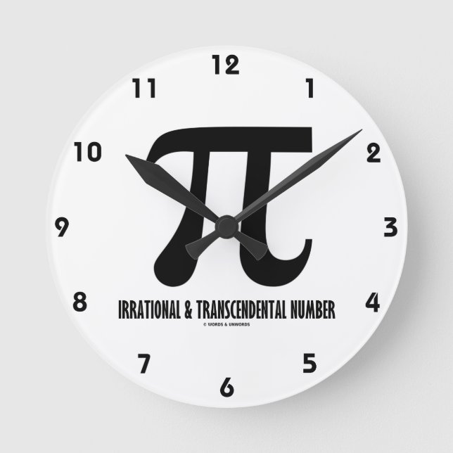 Pi Irrational And Transcendental Number (Math) Round Clock (Front)