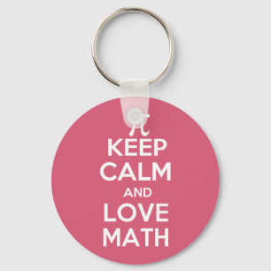 Pi keep calm and love math key ring
