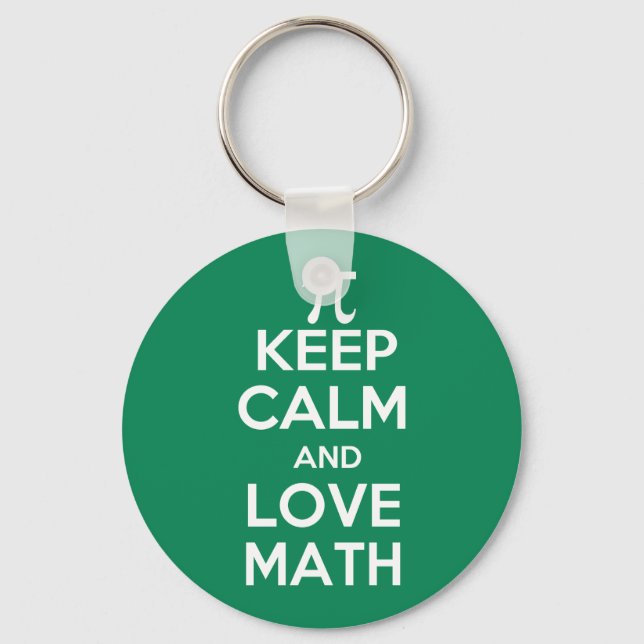 Pi keep calm and love math key ring (Front)