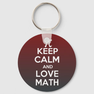 Pi keep calm and love math key ring