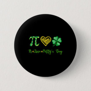 Pi Love Shamrock Patty's Day Math Teacher St Patri 6 Cm Round Badge
