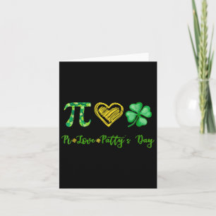 Pi Love Shamrock Patty's Day Math Teacher St Patri Card