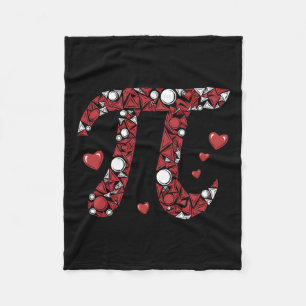Pi Math Lover Teacher Valentines Day Hearts Love V Fleece Blanket