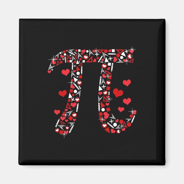 Pi Math Valentine Shirt Math Teacher Valentine's D Magnet (Front)