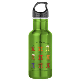 Pi Menu Cute Math Pi Day Green Water Bottle