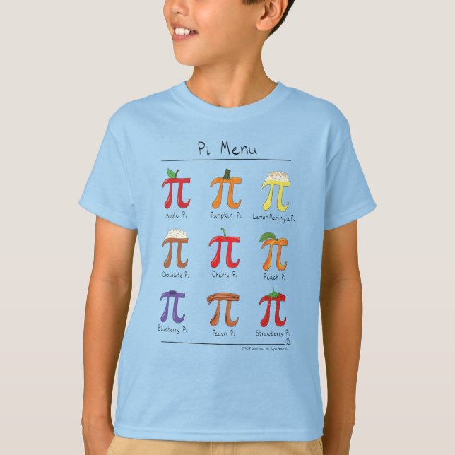Pi Menu Cute Math Pi Day Kid's Boy's T-Shirt (Front)