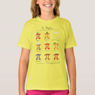Pi Menu Cute Math Pi Day Kid's Girl's T-Shirt