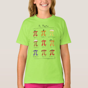 Pi Menu Cute Math Pi Day Kid's Girl's T-Shirt