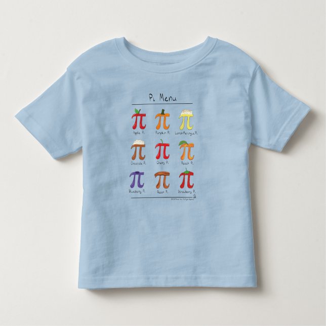 Pi Menu Cute Math Pi Day Kid's Toddler T-Shirt (Front)