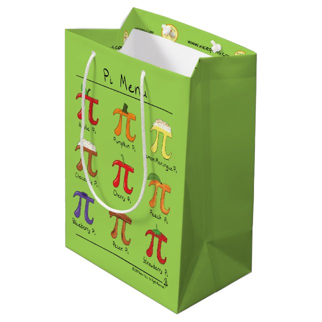 Pi Menu Cute Math Pi Day Party Gift Bag (Back Angled)